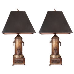 Pair of Antique Samovar Lamps