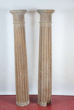 Pair of Classical Tuscan Wood Columns