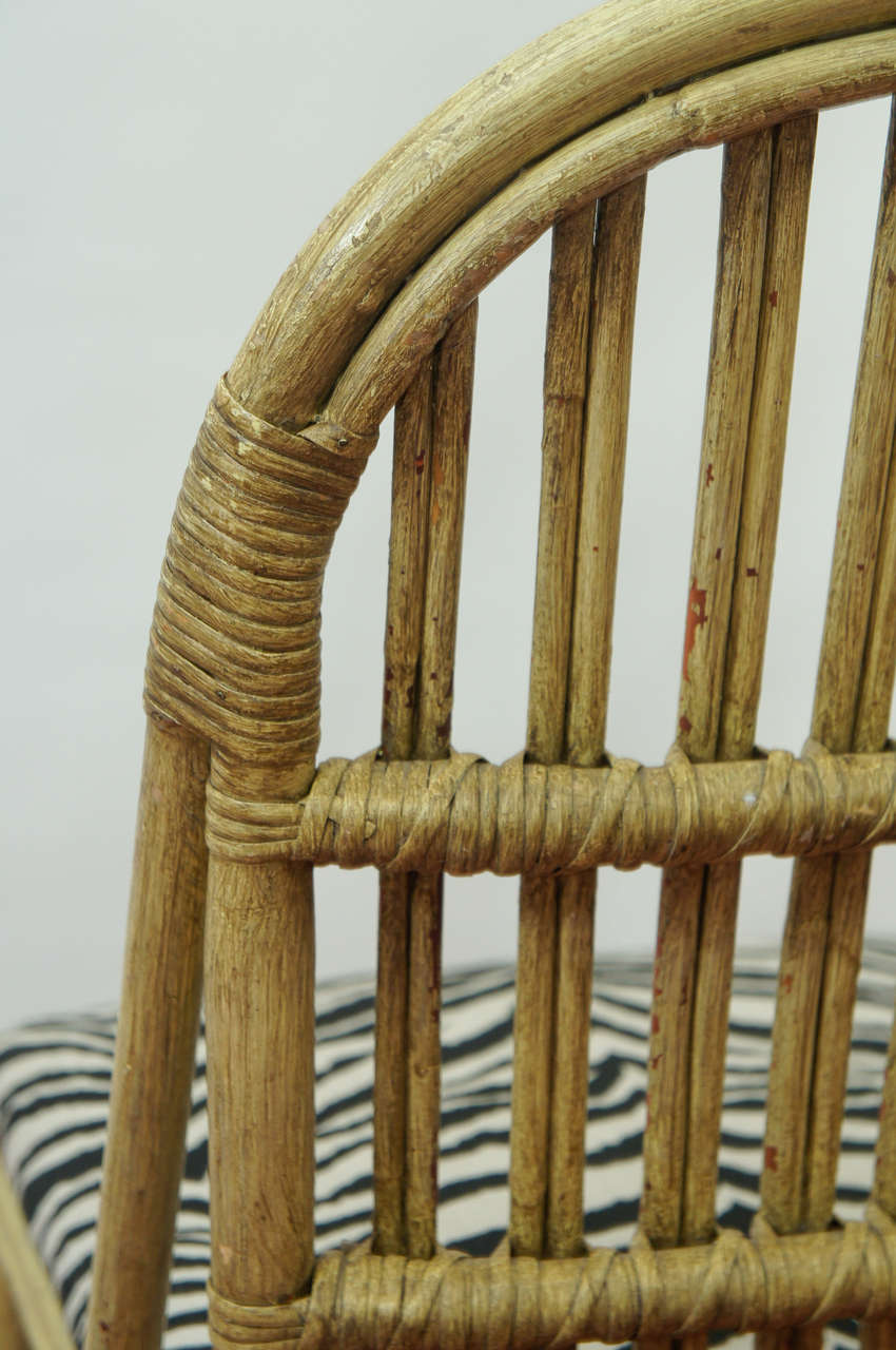 Cotton Bentwood Bamboo Chairs For Sale