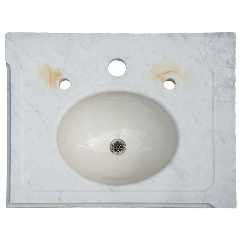 Antique Marble Vanity Sink Top For Sale at 1stDibs