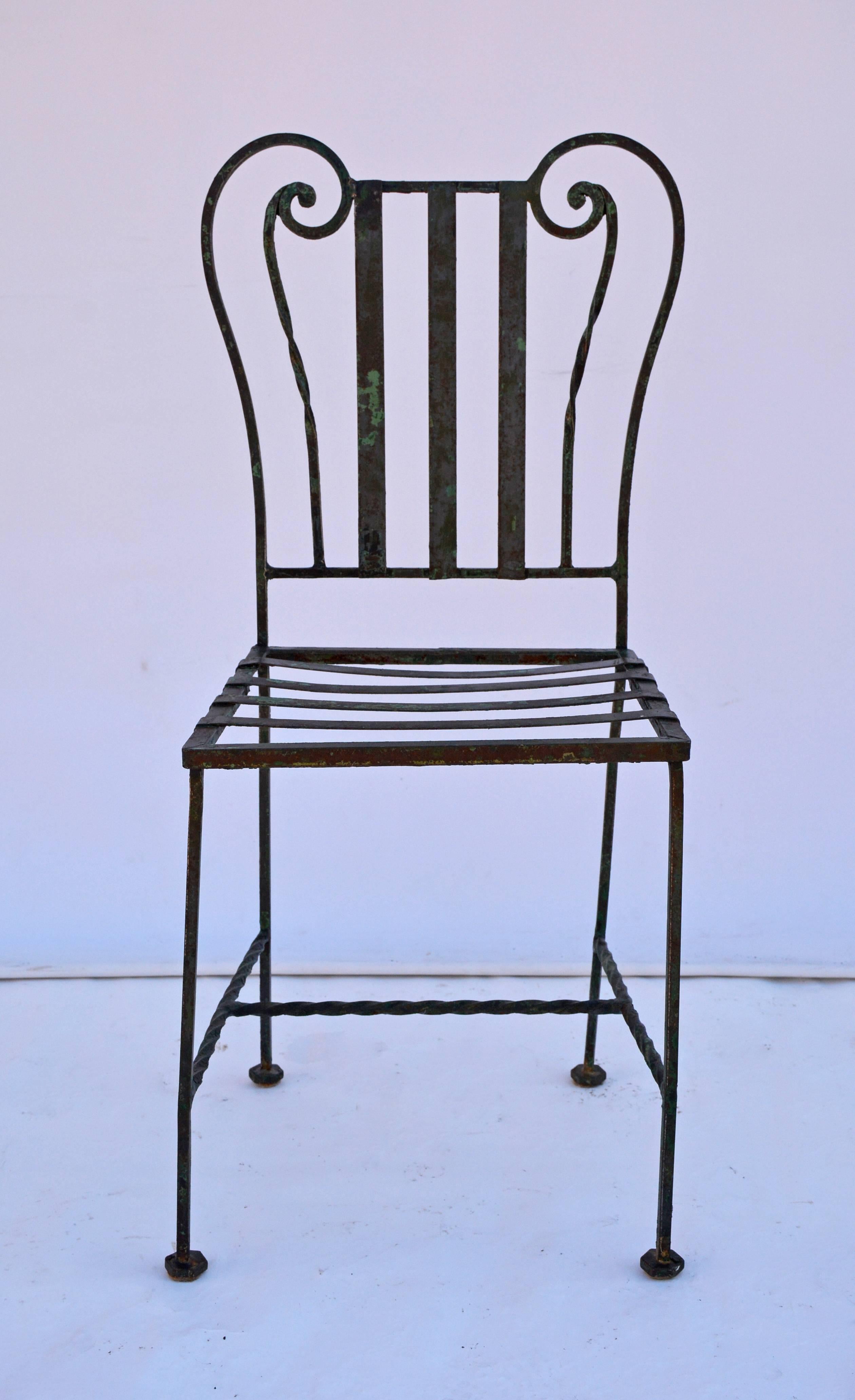 wrought iron cafe chairs