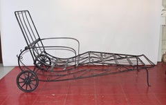 Salterini Style Wrought Iron Chaise Longues