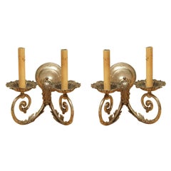 Pair of Silver Gilt Wall Sconces