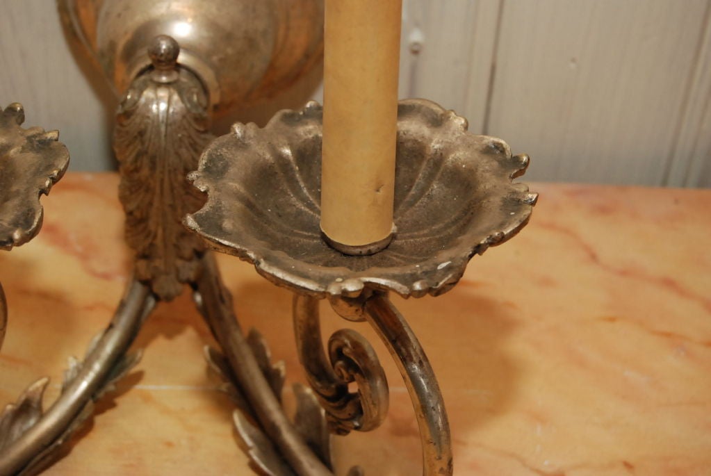 Pair of Silver Gilt Wall Sconces For Sale 1