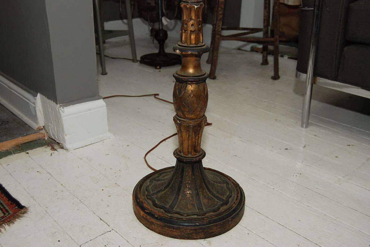Gold Gilt Italian Floor Lamp In Good Condition In Sheffield, MA