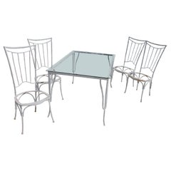 Vintage Faux Bamboo Metal Garden Dining Set