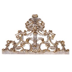 Hand-Carved Silver Giltwood Decorative Sculpture