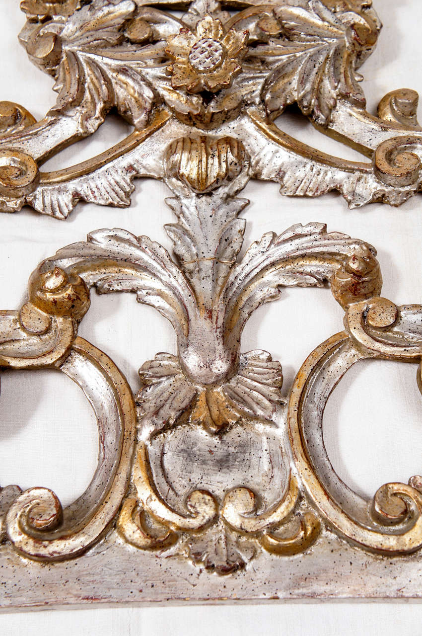 Hand-Carved Silver Giltwood Decorative Sculpture In Good Condition For Sale In Sheffield, MA