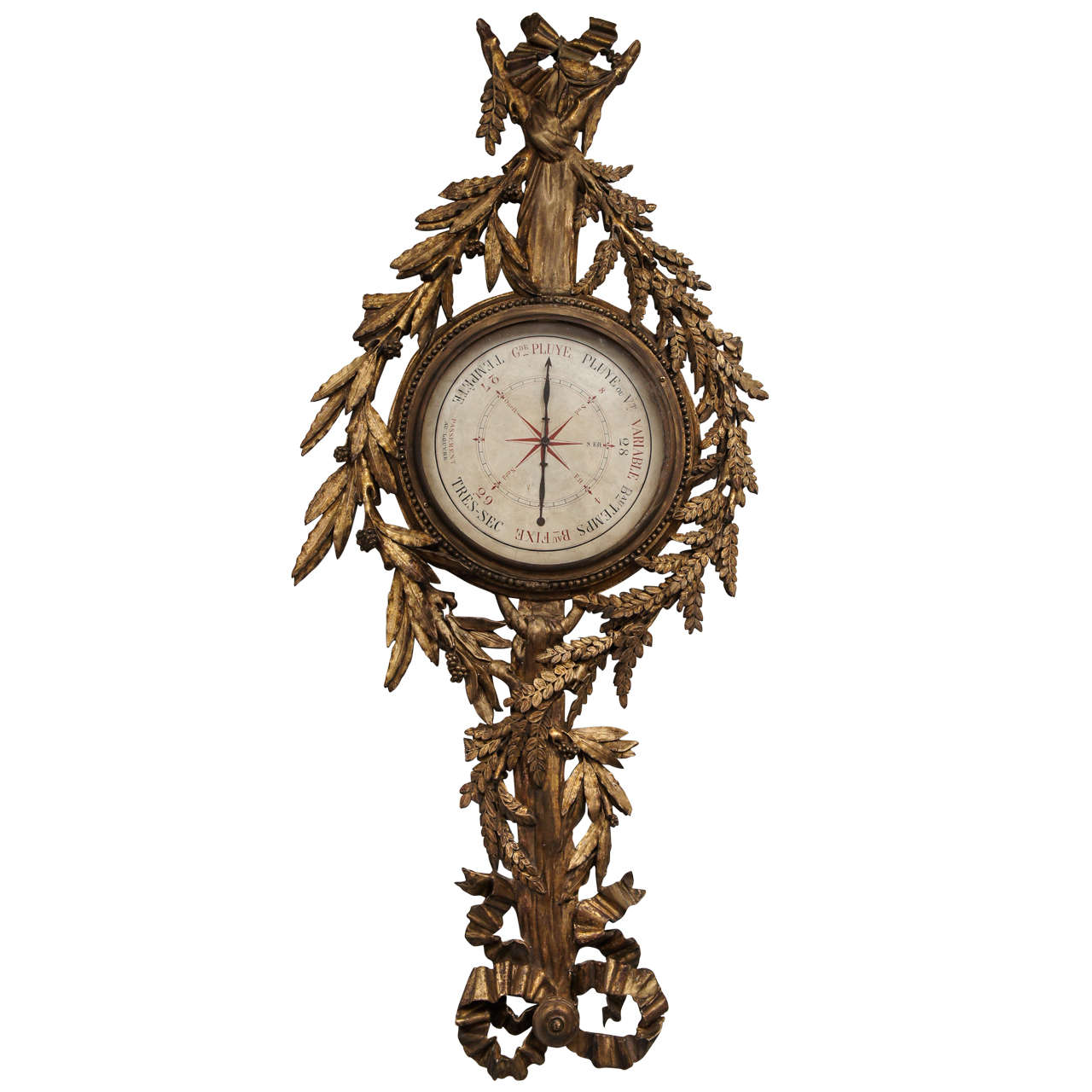 18th Century French Giltwood Barometer For Sale