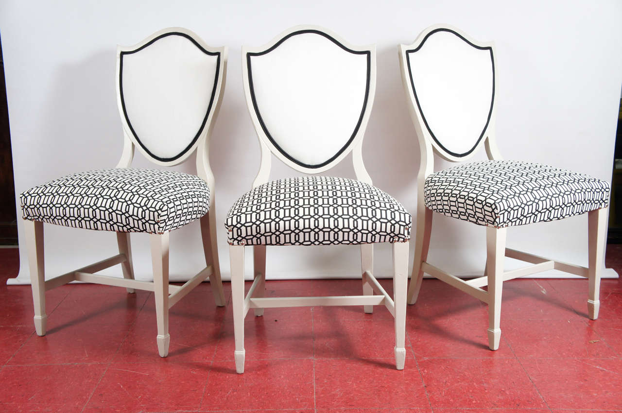 Neoclassical Four Adams Shield-Back Style Chairs