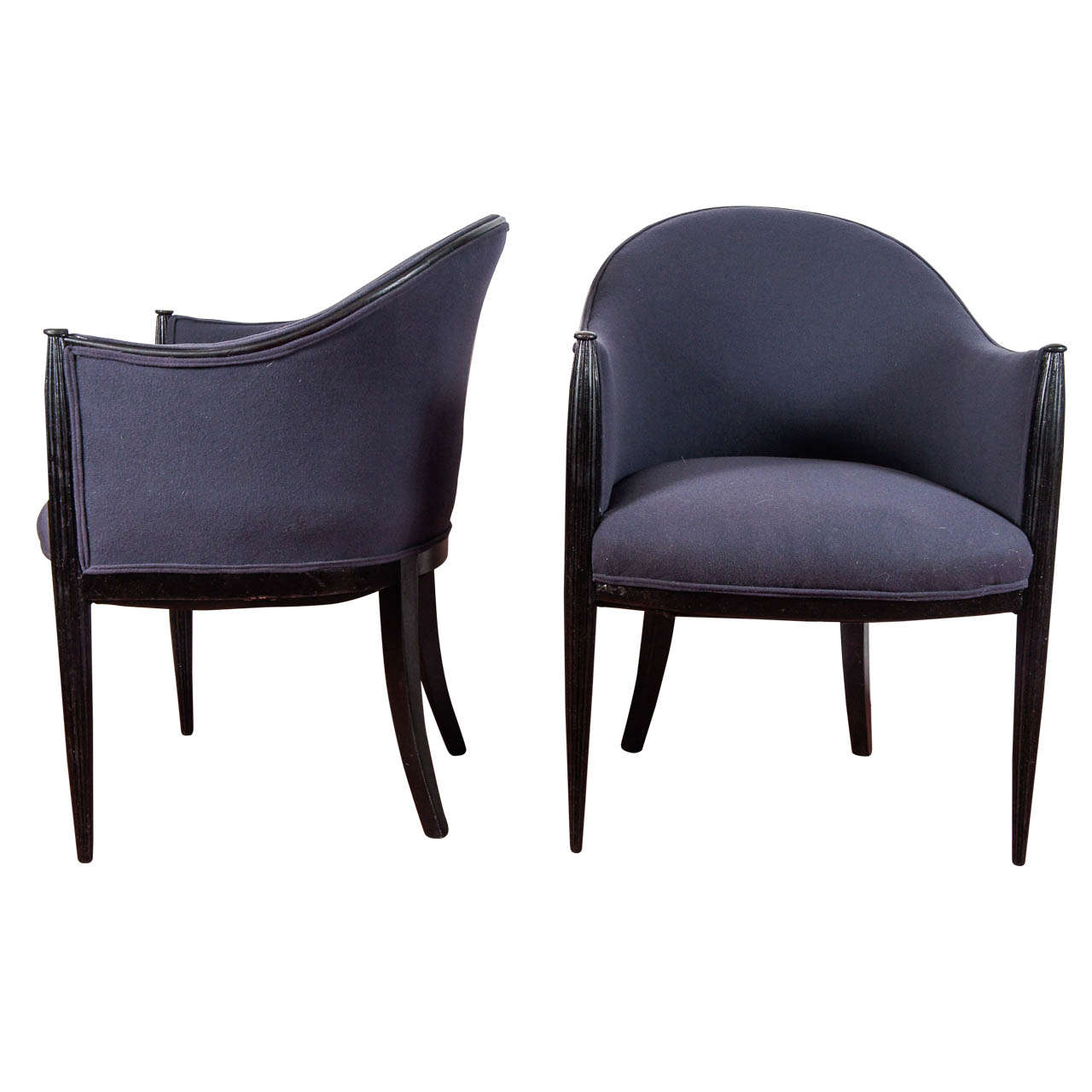 Six Rhulmann or Paul Follot Style Chairs, Priced Per Pair
