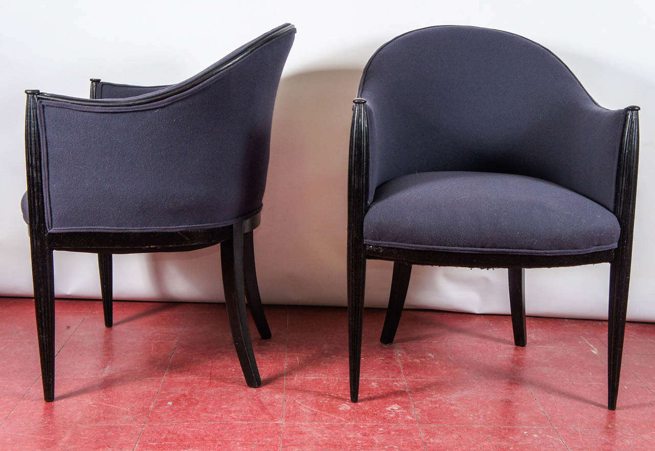 Art Deco Six Rhulmann or Paul Follot Style Chairs, Priced Per Pair For Sale