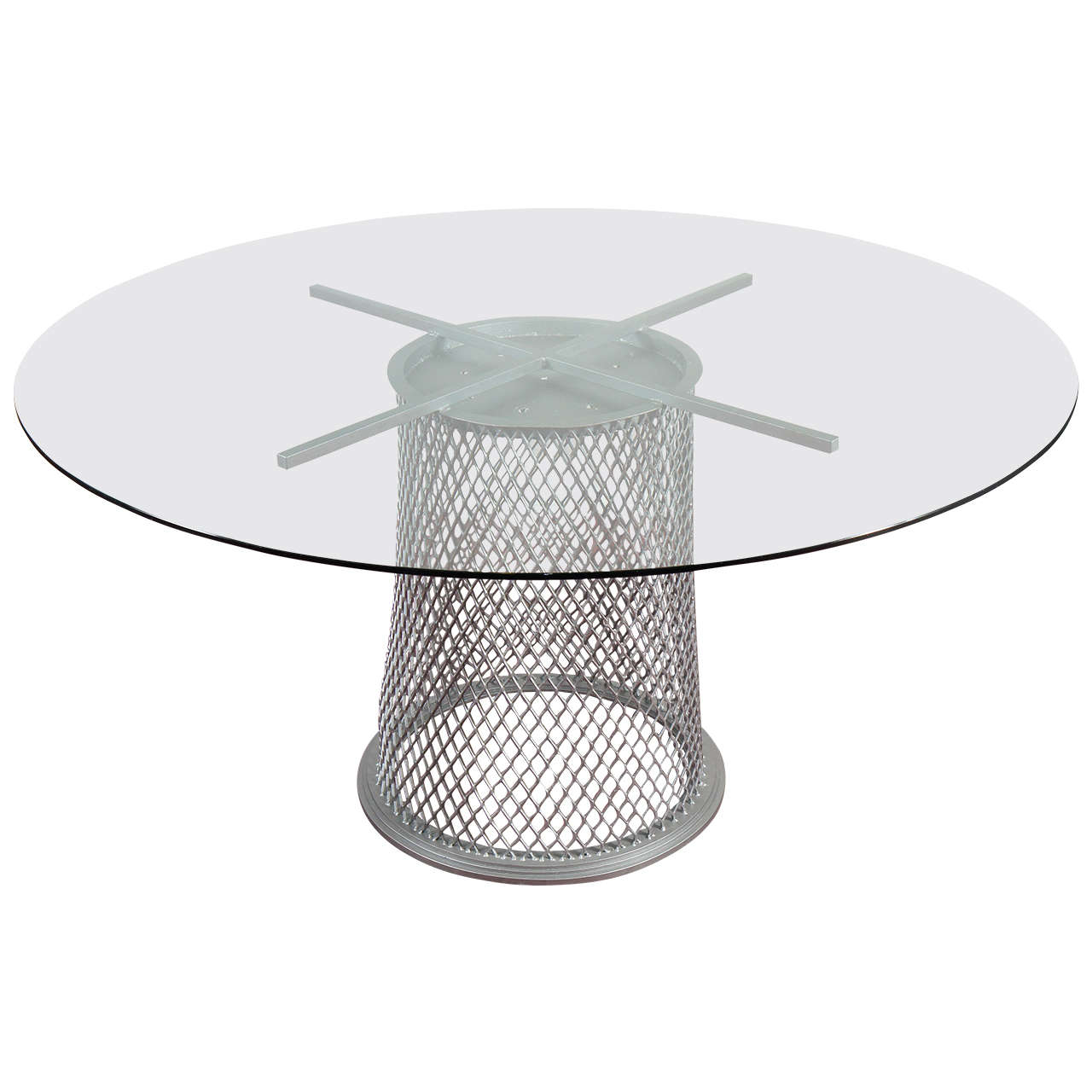Sculptural Metal Pedestal Base Dining Table Sculptural Metal Pedestal Base Dining Table