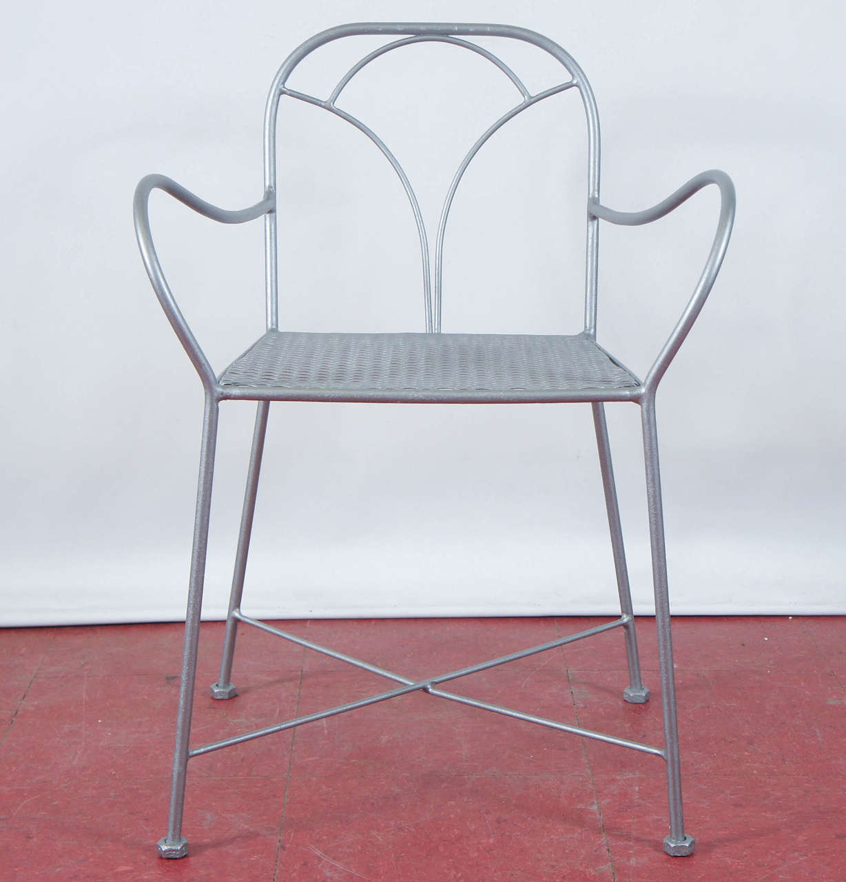 French Total Six Art Deco Parisian Garden Chairs For Sale