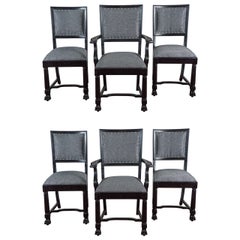 Ebonized Arts & Crafts Style Dining Chairs