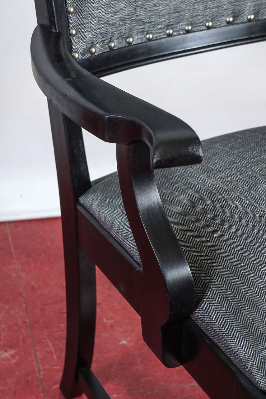 20th Century Ebonized Arts & Crafts Style Dining Chairs For Sale