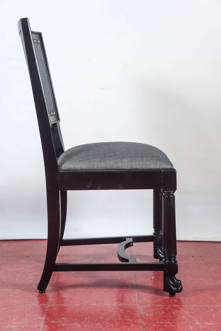 Ebonized Arts & Crafts Style Dining Chairs For Sale 2