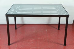 Wrought Iron and Glass Indoor/Outdoor Dining Table