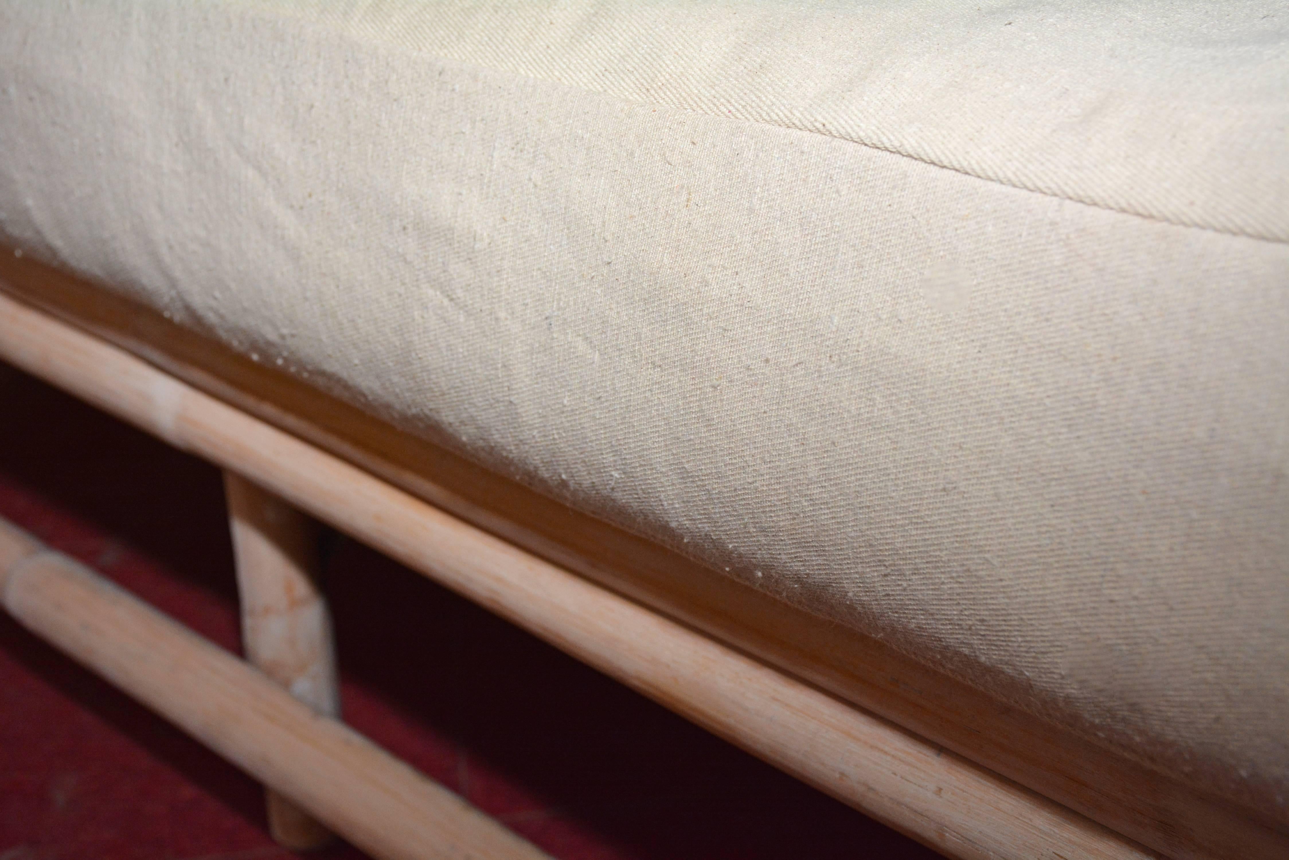 Ficks Bambus Sofa aus der Mitte des Jahrhunderts mit Schilf im Angebot 4