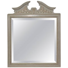 Vintage Federal Style Square Mirror with Broken Arch Pediment