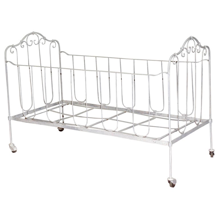 French Iron Baby Crib or Doggie Bed For Sale