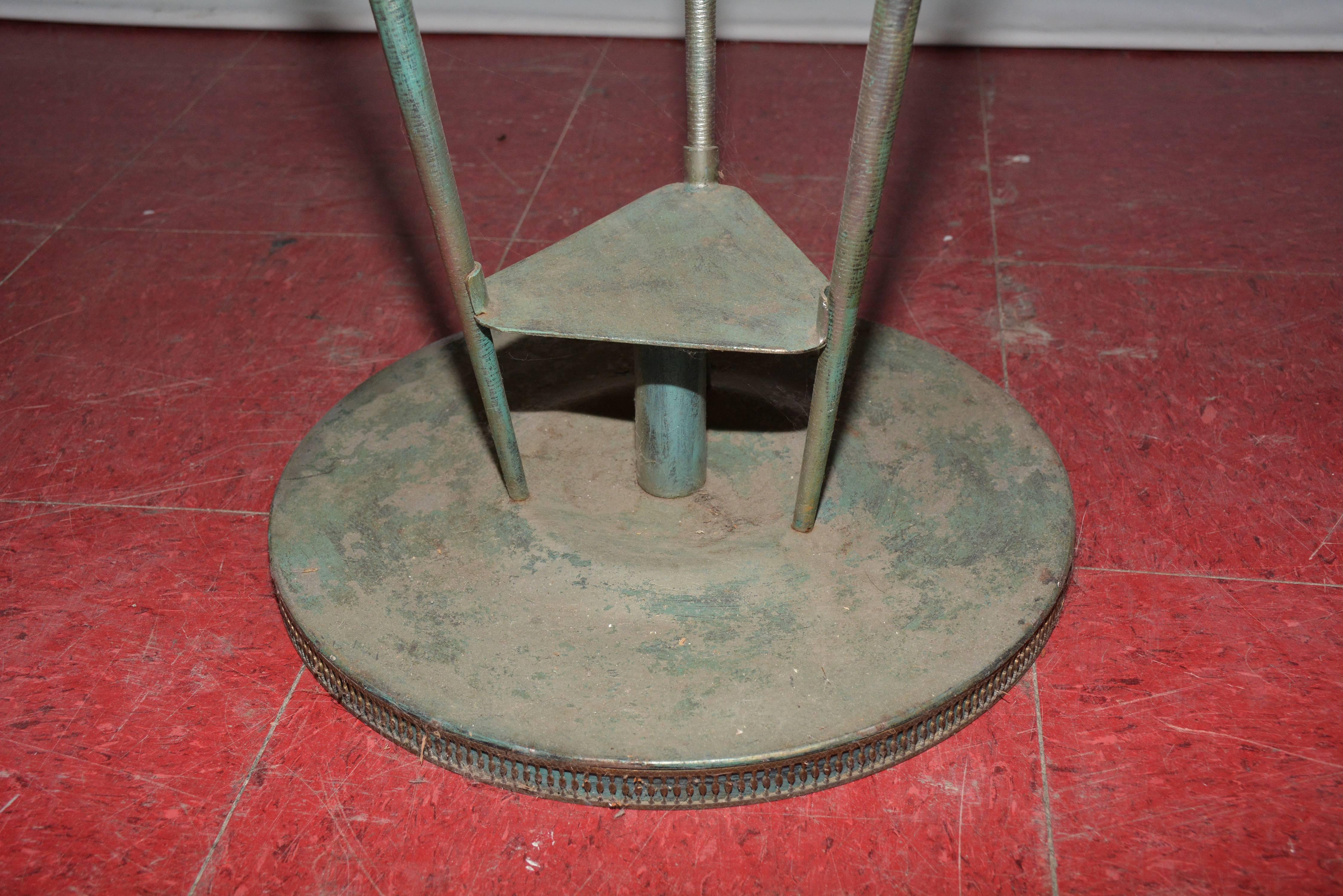 Neoclassical Iron and Glass Center Table In Fair Condition For Sale In Sheffield, MA