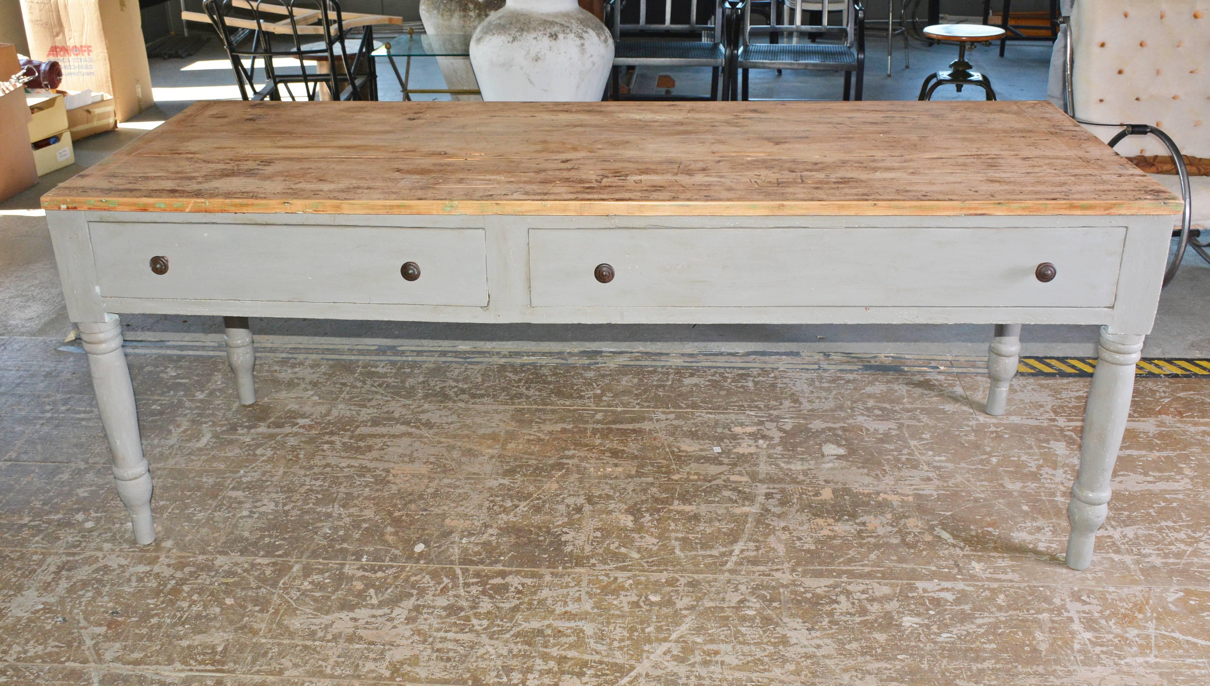 Gustavian Country Work Table or Kitchen Island