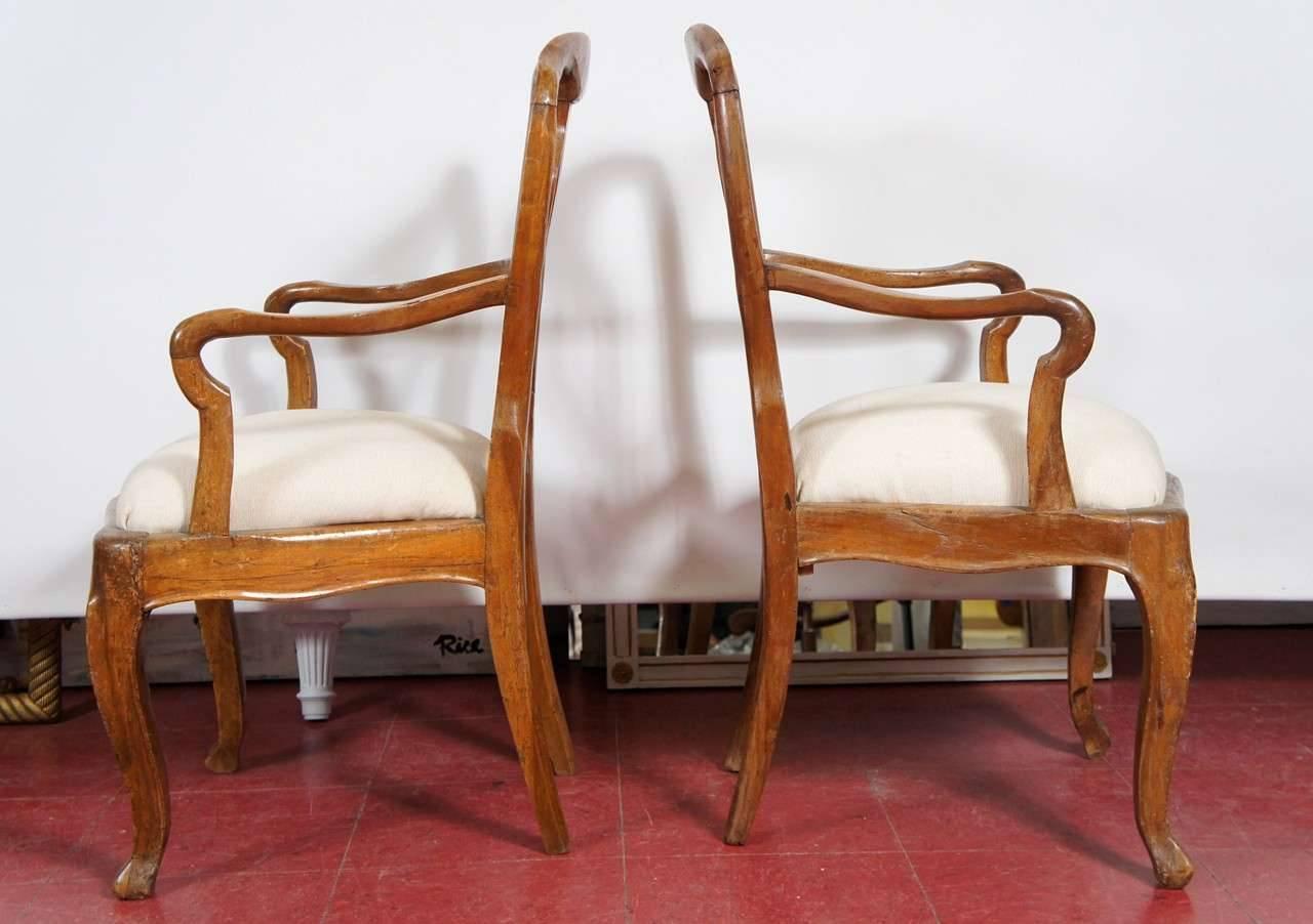 Gustavian Hand-Carved Country Style Italian Chairs, Pair