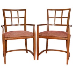 Retro Art Deco Dining Armchairs, Pair