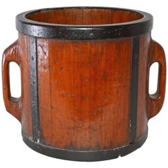 Antique Chinese Two-Handled Wood Bucket