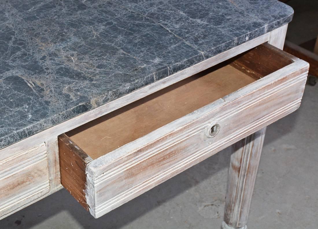 19th Century Antique Country Desk with Marble Top