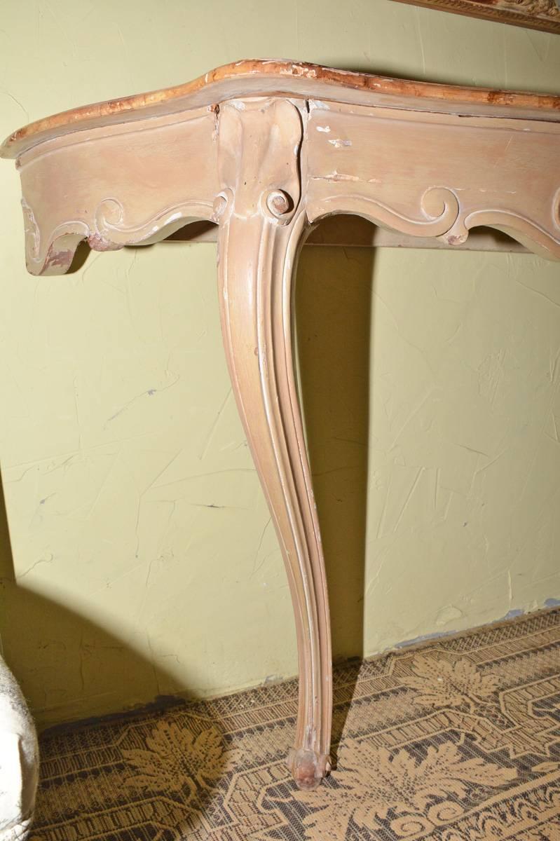 Italian Antique Venetian Rococo Painted Console Table  For Sale