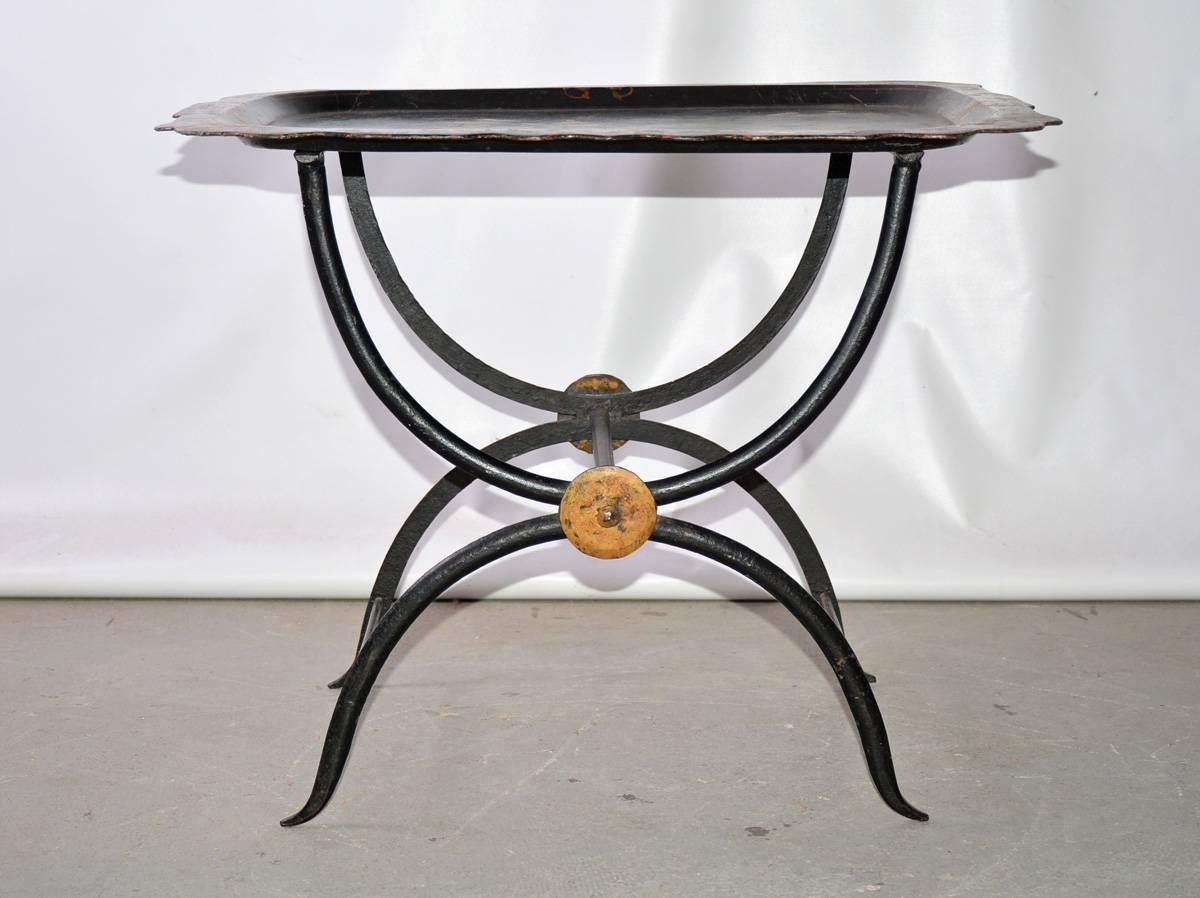 Metal Chinoiserie Tole Tray Table