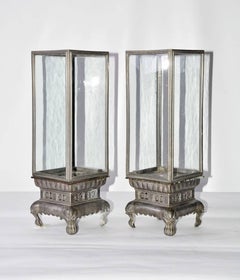 Pair of Vintage Chinese Footed Lanterns