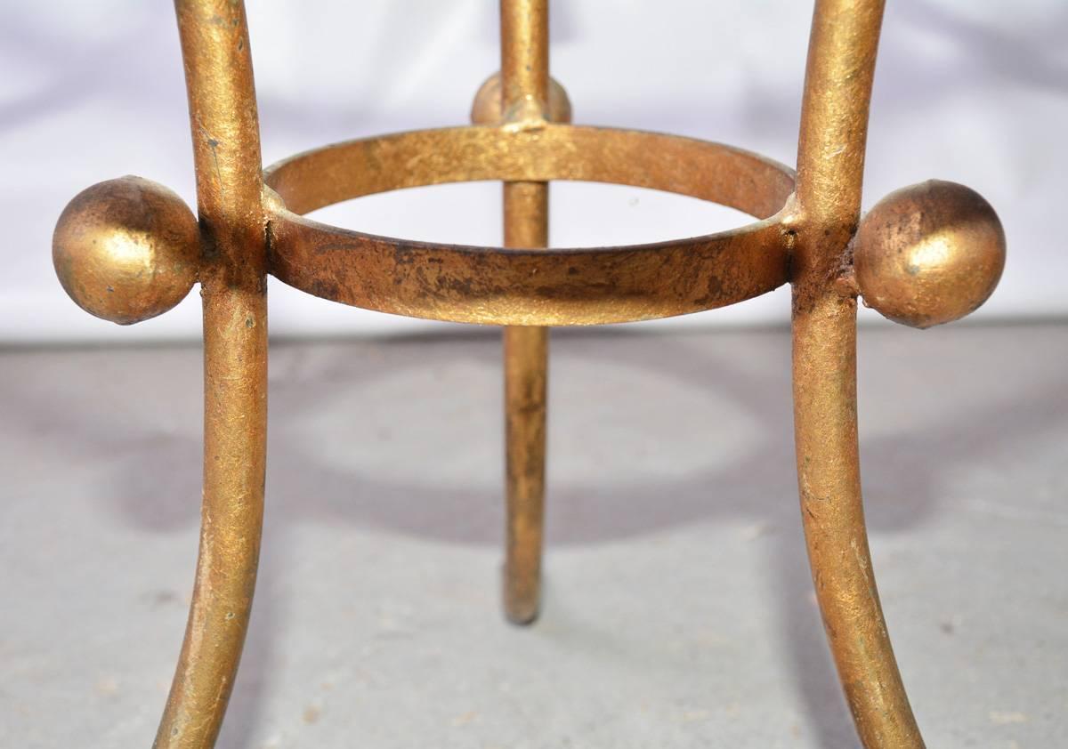 20th Century Gilt-Metal Rope and Tassel Table with Glass Top