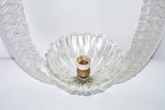 Venetian Crystal Glass and Bronze Basket Form Chandelier