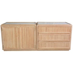 Contemporary Faux Bamboo Combined Cabinet/Drawers
