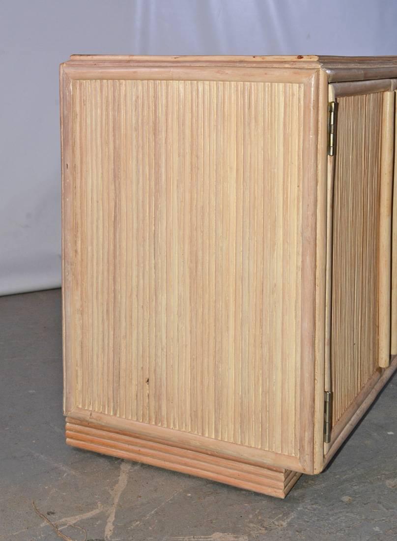American Contemporary Faux Bamboo Combined Cabinet/Drawers For Sale