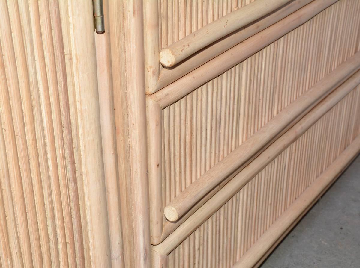 Contemporary Faux Bamboo Combined Cabinet/Drawers In Excellent Condition For Sale In Sheffield, MA