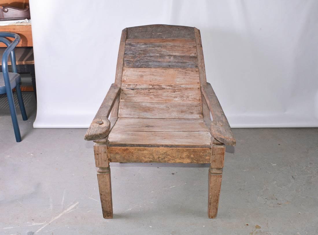 British Colonial Anglo Indian Teak Plantation Chair