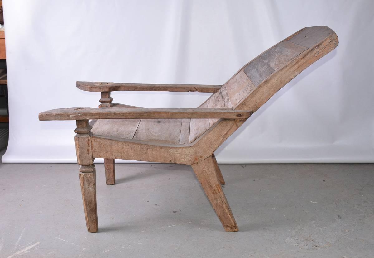 Hand-Crafted Anglo Indian Teak Plantation Chair