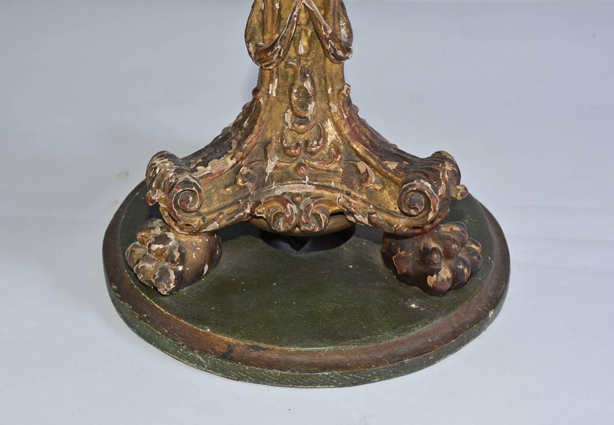 Renaissance Ancienne lampe italienne à trois branches avec abat-jour en vente