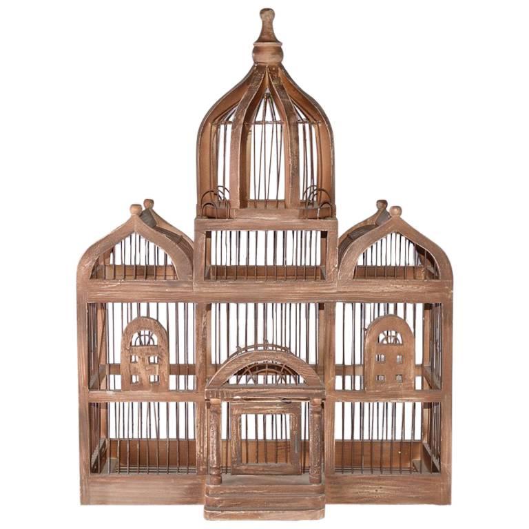 Parrot Cage in Brass and Wood from 19th Century, France at 1stDibs