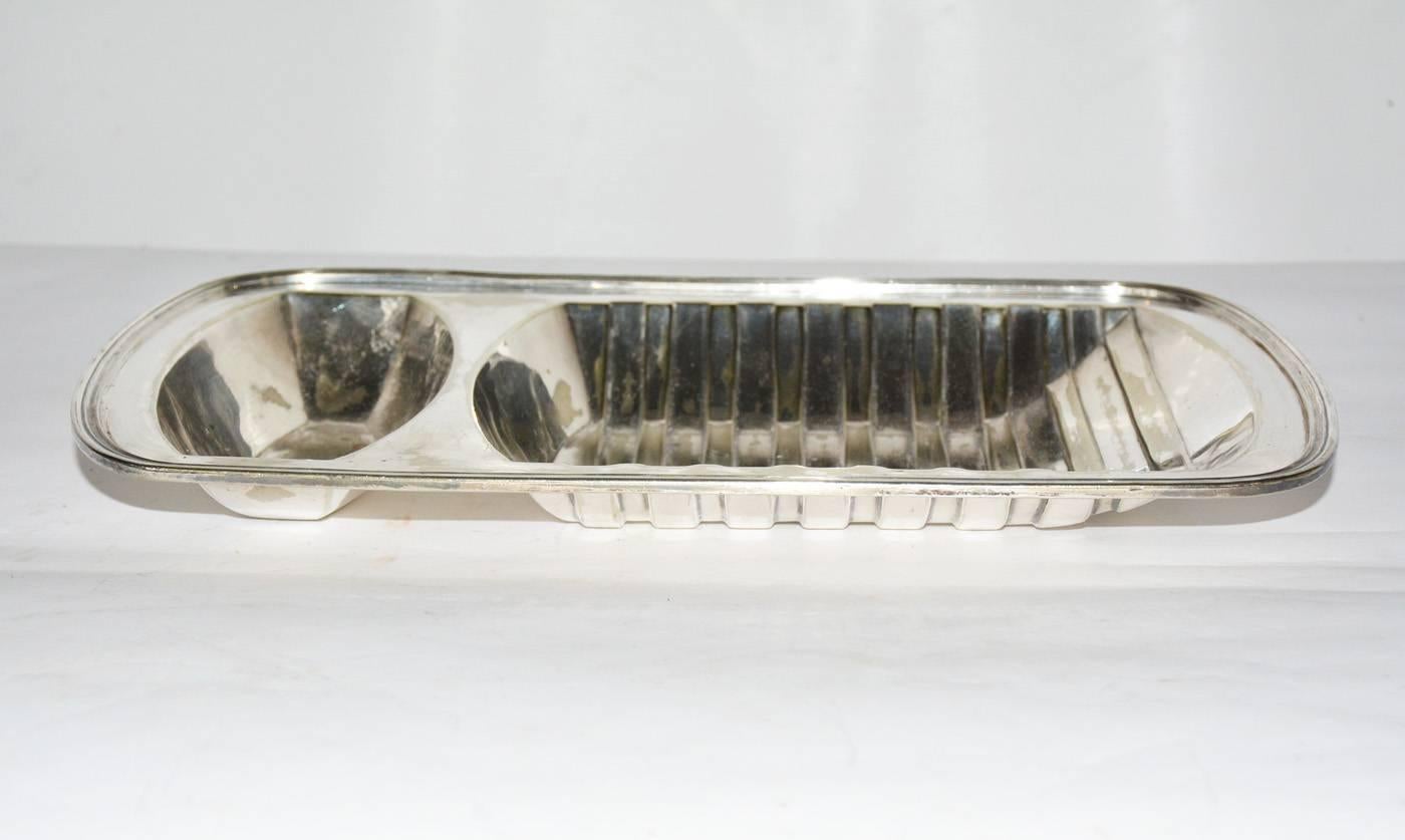 Vintage English Silver Plated Two-Part Serving Dish (Sonstiges) im Angebot