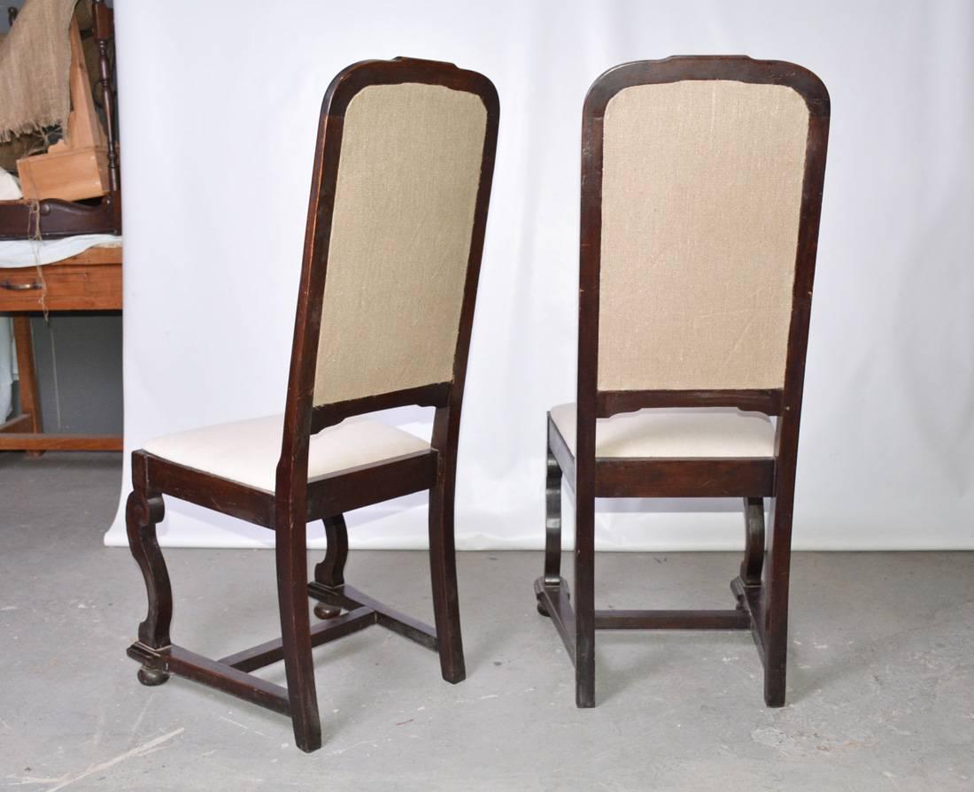 Unknown Pair of Antique Jacobean-Revival Side Chairs For Sale
