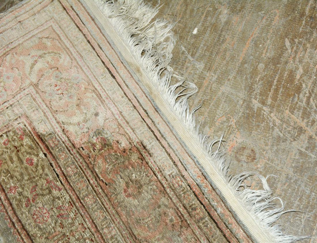 Hand-Woven Antique Wool Oriental Scatter Rug For Sale