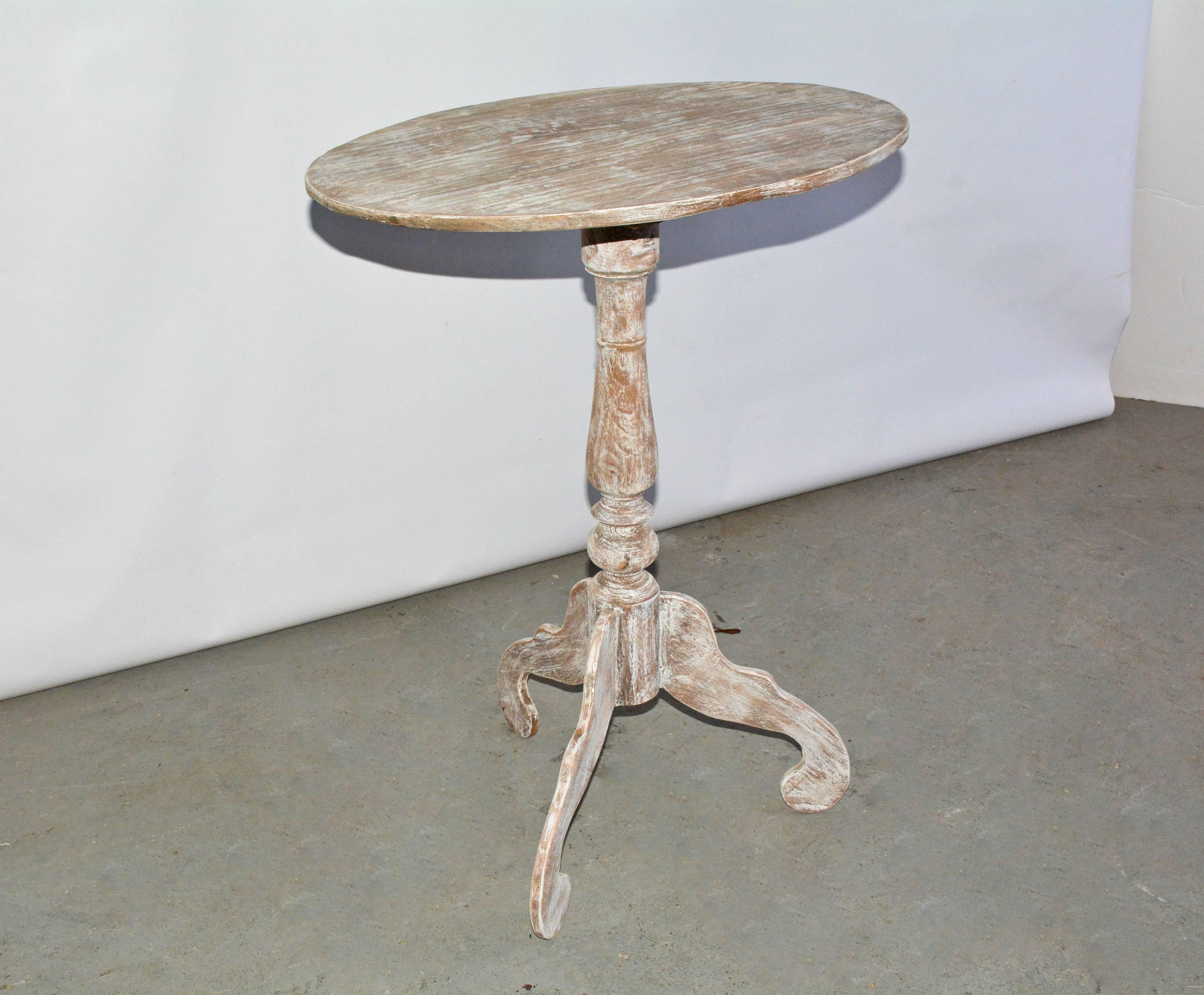 Gustavian Pair of Oval Swedish Style Pedestal Tables