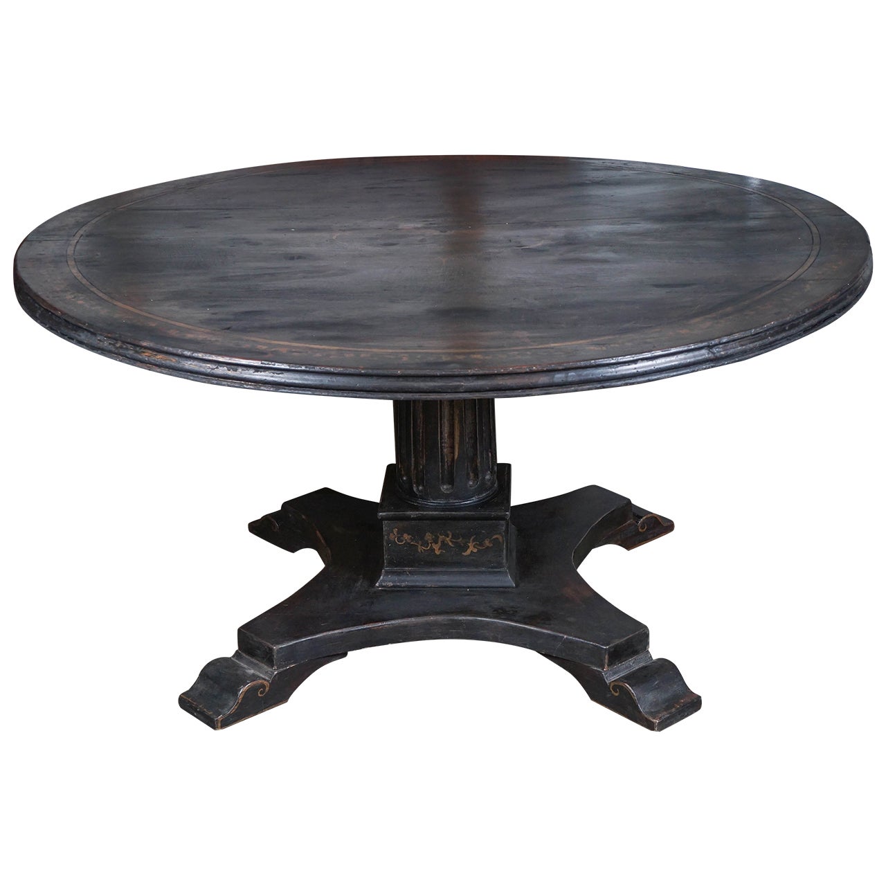 Antique Round Center Pedestal Dining Table