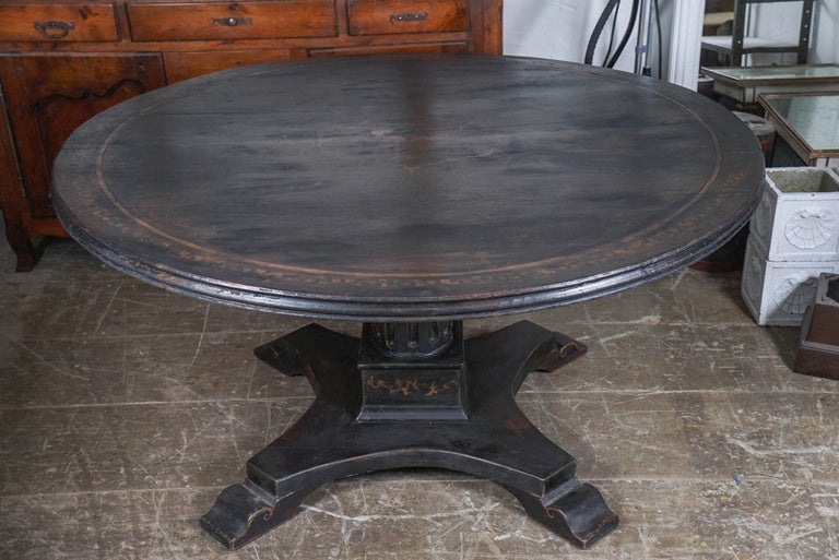 Beaux Arts Antique Round Center Pedestal Dining Table