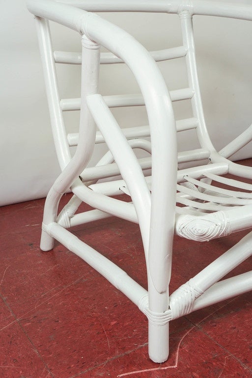 Painted Pair of Bentwood Porch Lounge Chairs